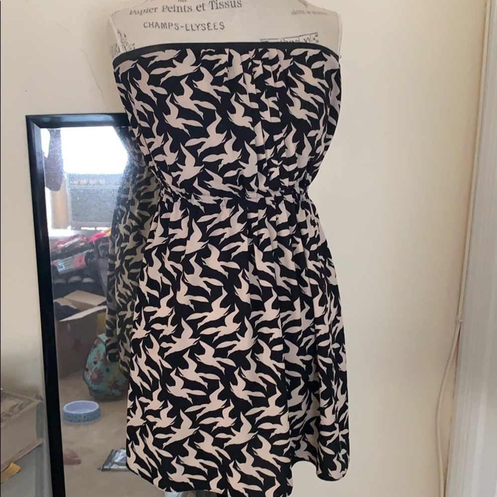 Strapless empire waist tunic or mini dress black